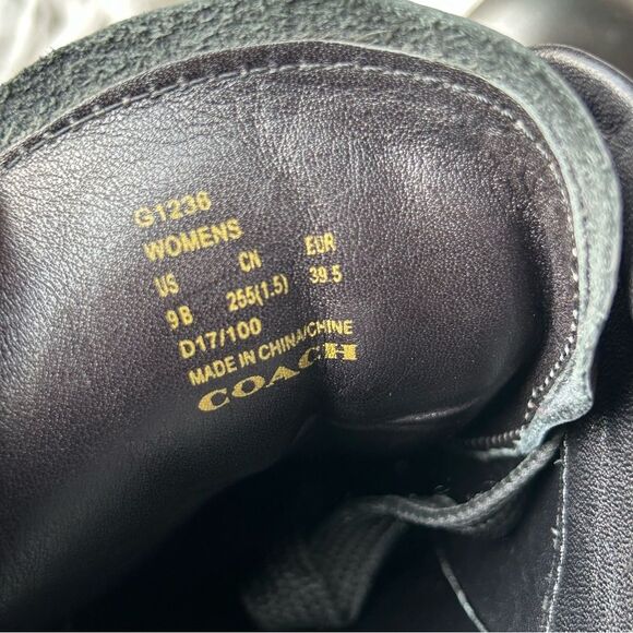 Coach Tea Rose Floral Embellished Metallic Leather Sneakers womens shoe size 9 B - Picture 12 of 13